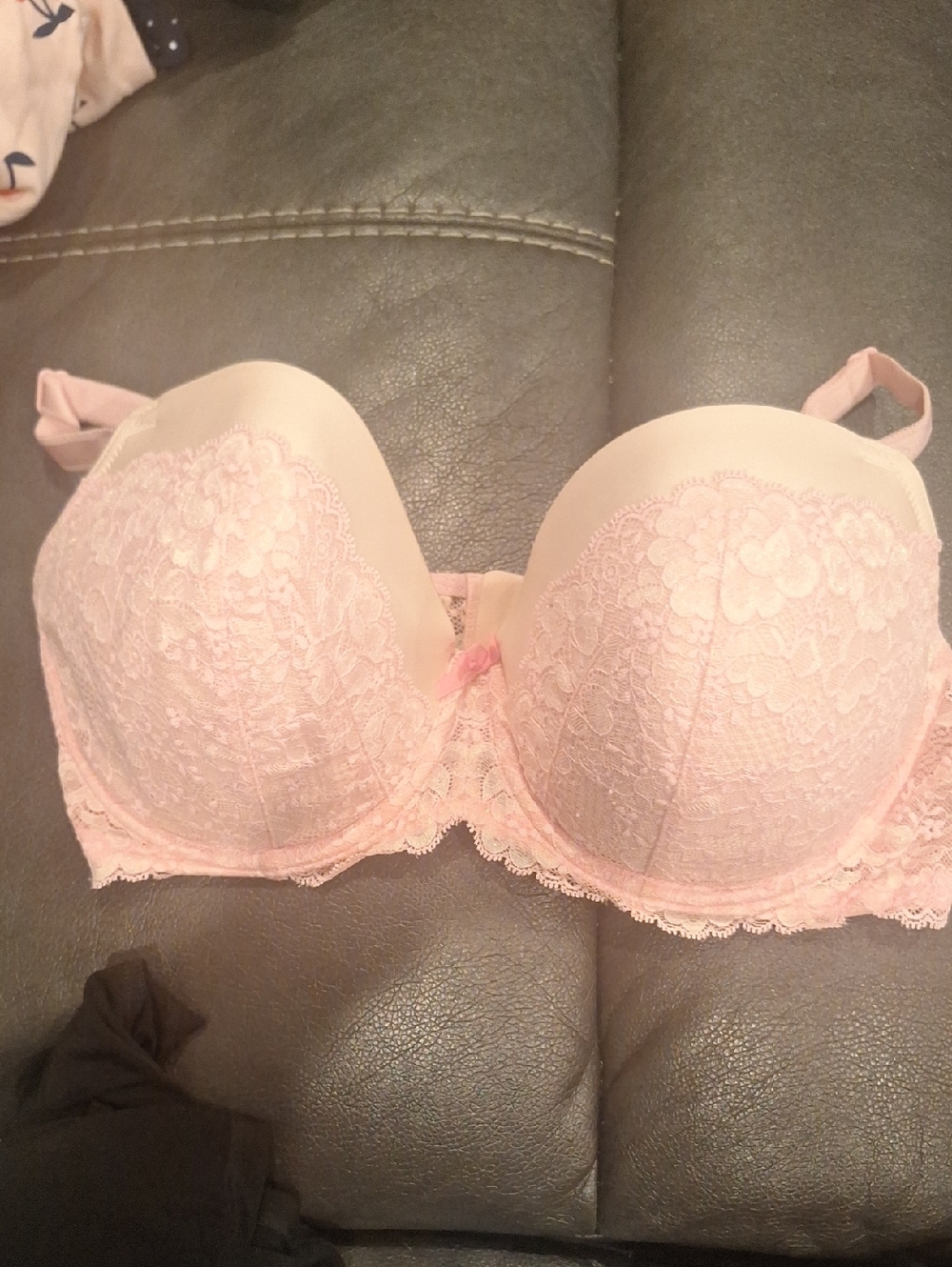 Victoria's Secret Light Pink Lace Strapless Push-Up Bra